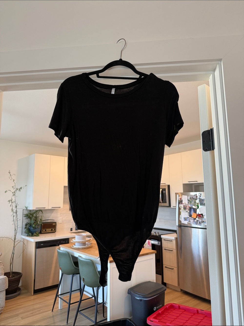 Black Women's Short-Sleeve Bodysuit